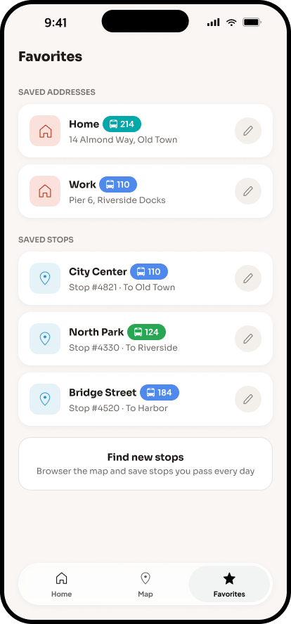 Transit Navigation App screen 3