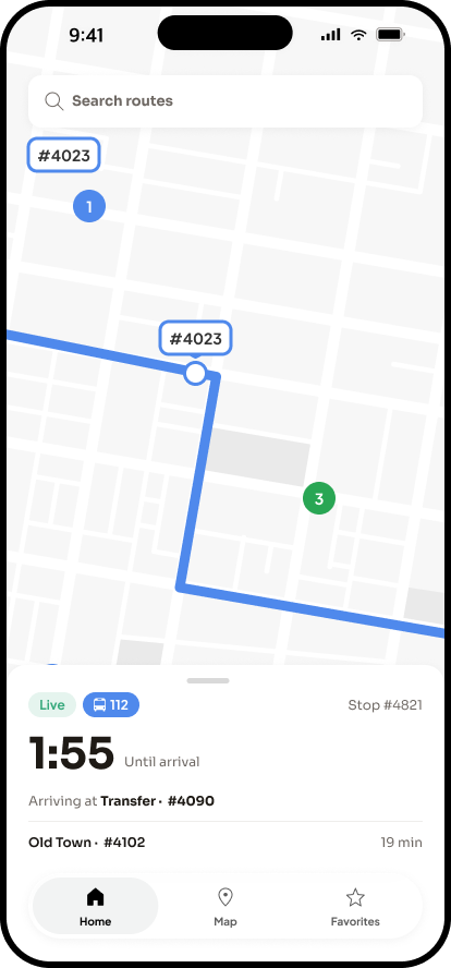 Transit Navigation App screen 6